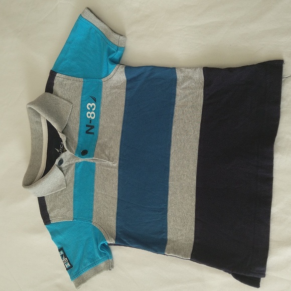 Nautica Other - Nautica  boys  color block  -short sleeve polo shirt size medium (5/6)